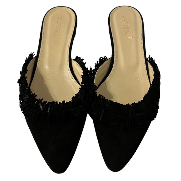 J. Crew Slip On Fringe Slides Mules Size 8.5 - Picture 3 of 5